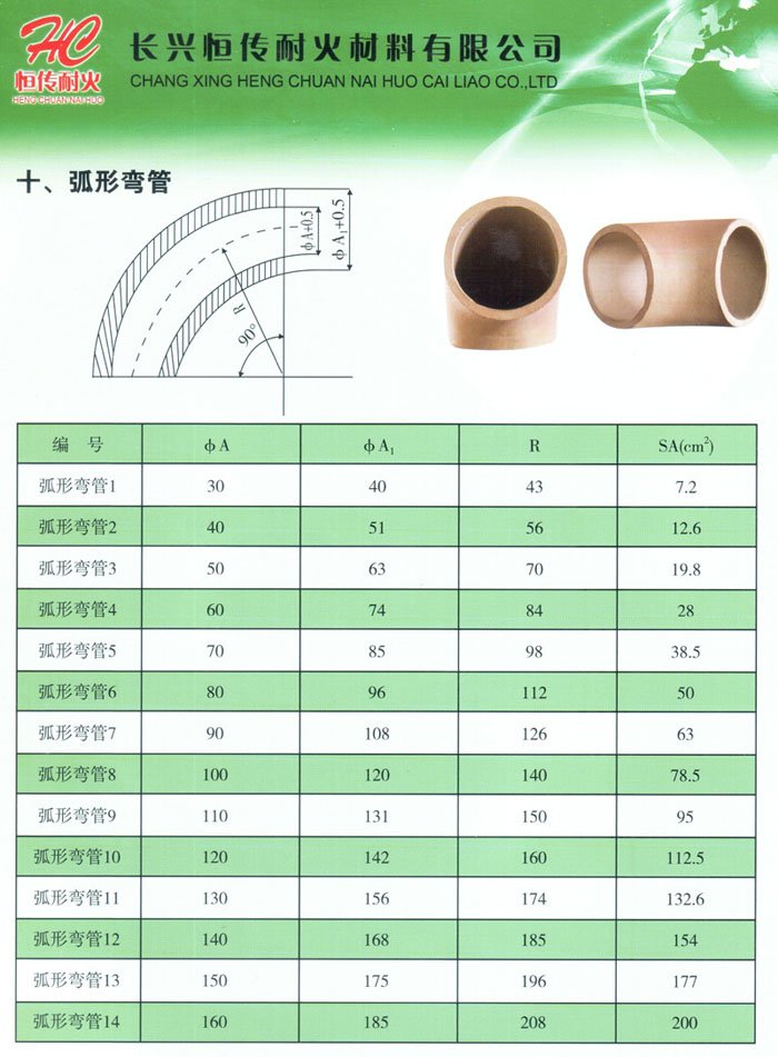 耐火弧形弯头