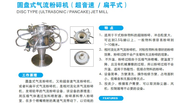 圆盘式气流粉碎机