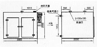 CT-Ⅱ型烘箱尺寸示意图